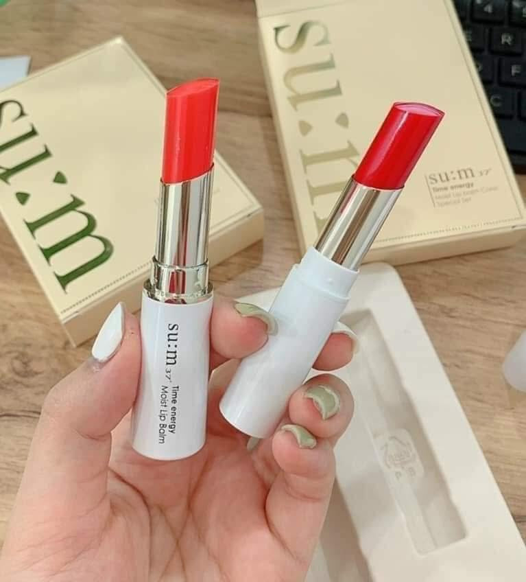 Set 2 son dưỡng SU:M37 Time Energy Moist Lip Balm