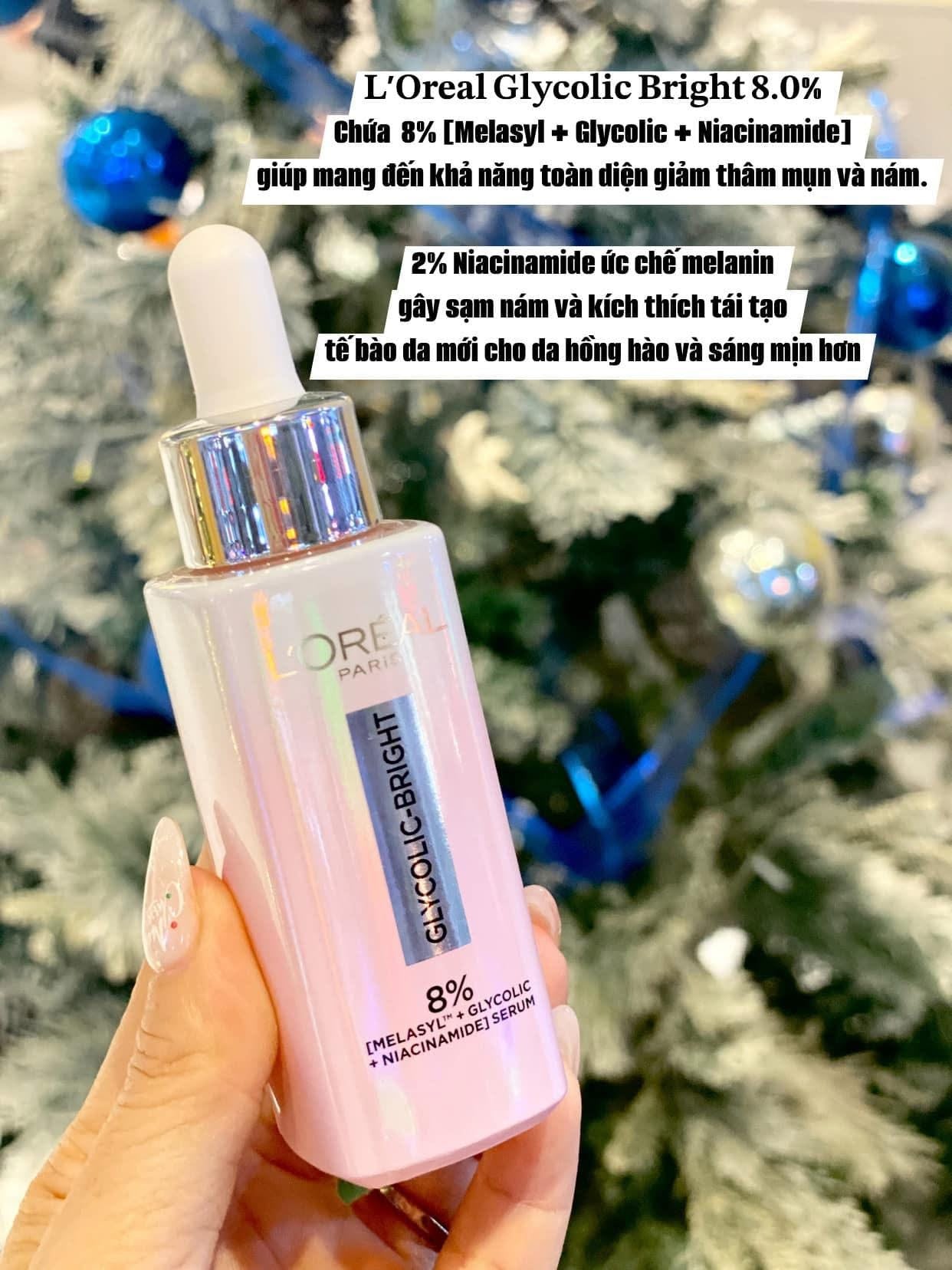 Serum dưỡng sáng da mờ thâm nám L'OREAL Glycolic Bright