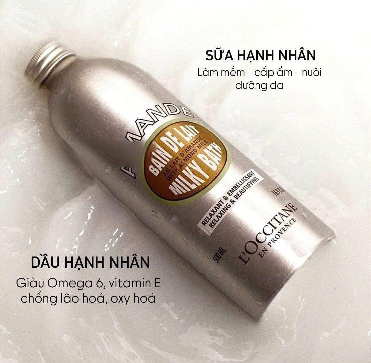 Sữa tắm bồn L'OCCITANE Milky Bath hạnh nhân 500ml