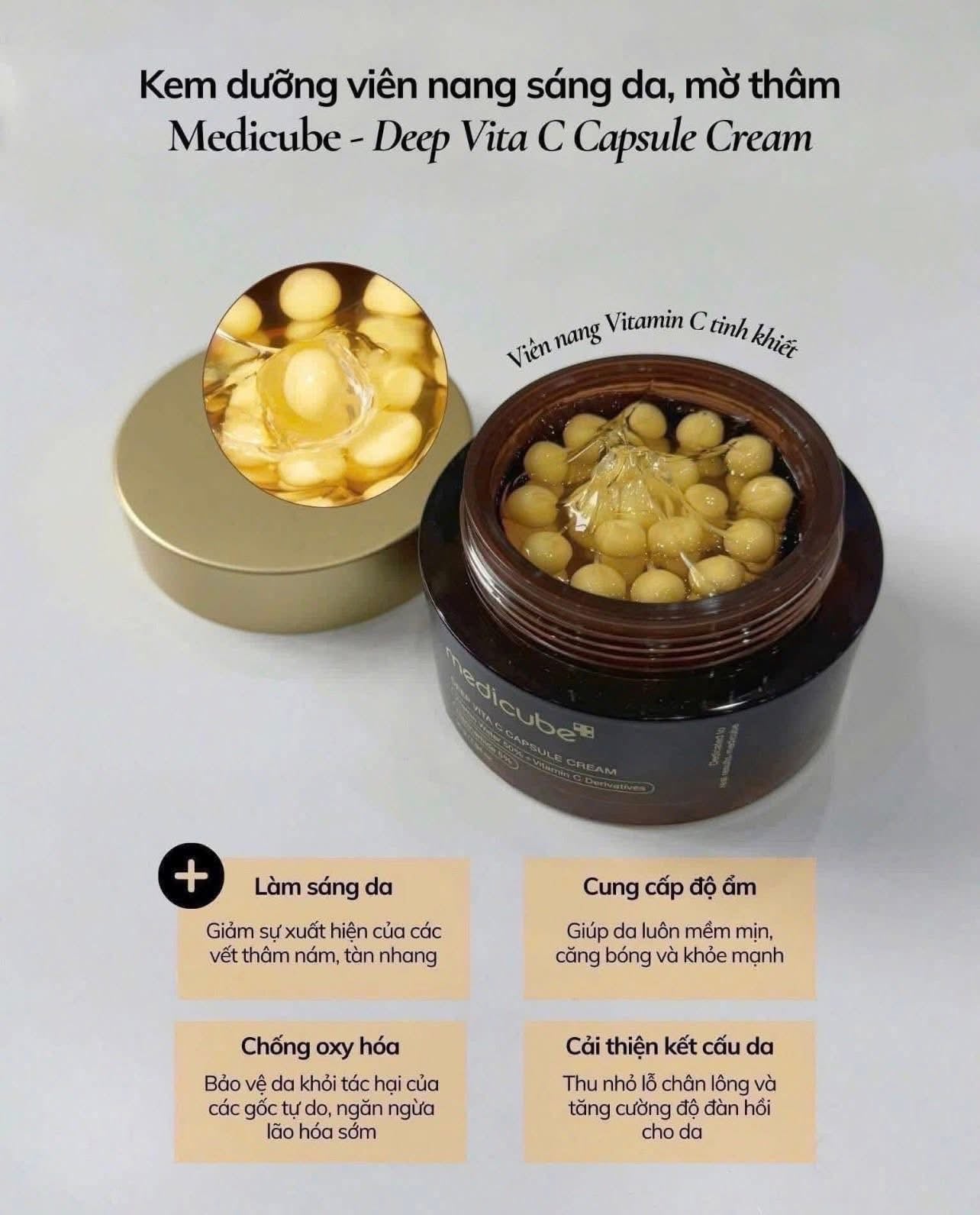 Kem dưỡng viên nang MEDICUBE Deep Vita C Capsule Cream 50g