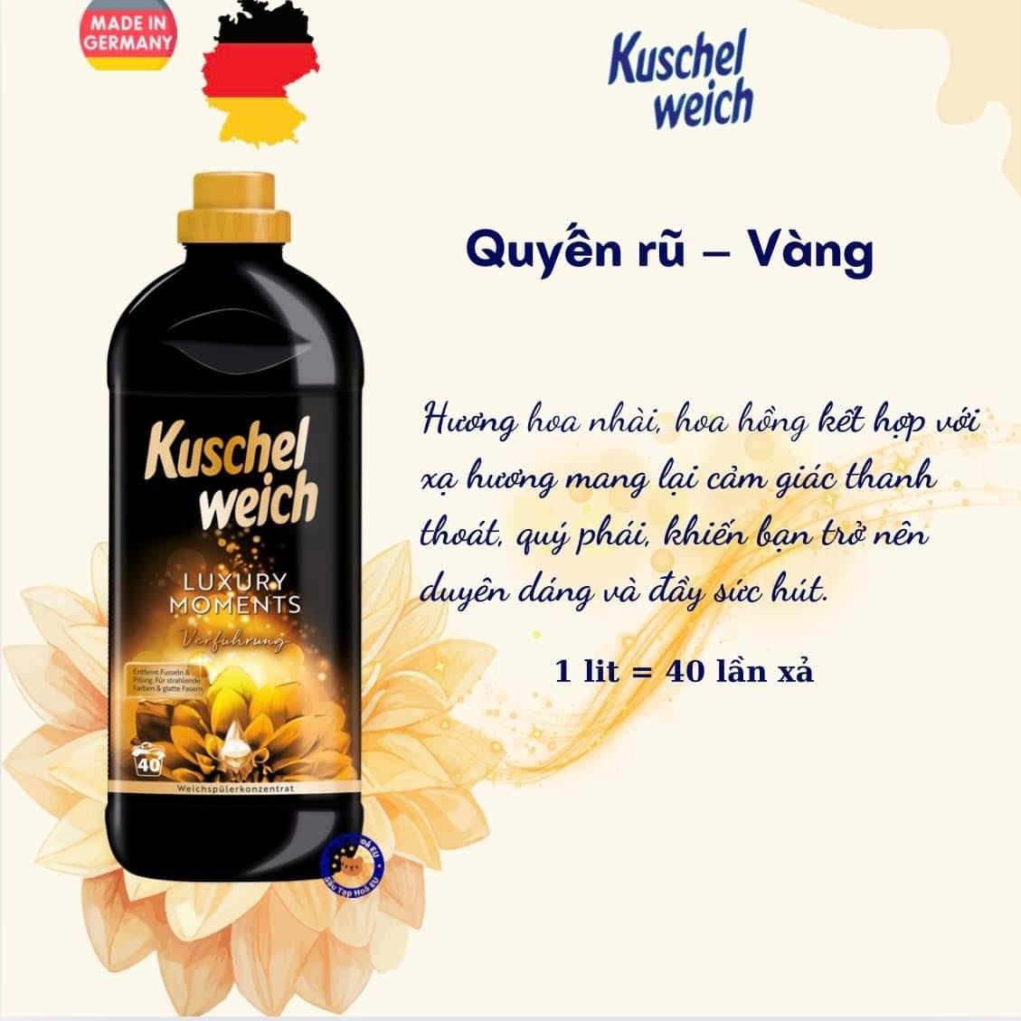 Nước giặt và xả vải KUSCHEL WEICH Luxury Moments Đức 1L