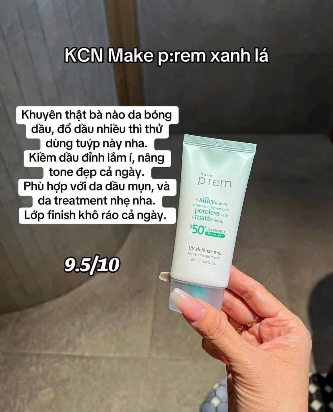 Kem chống nắng MAKE P:REM xanh lá SPF50+/PA++++ 40ml