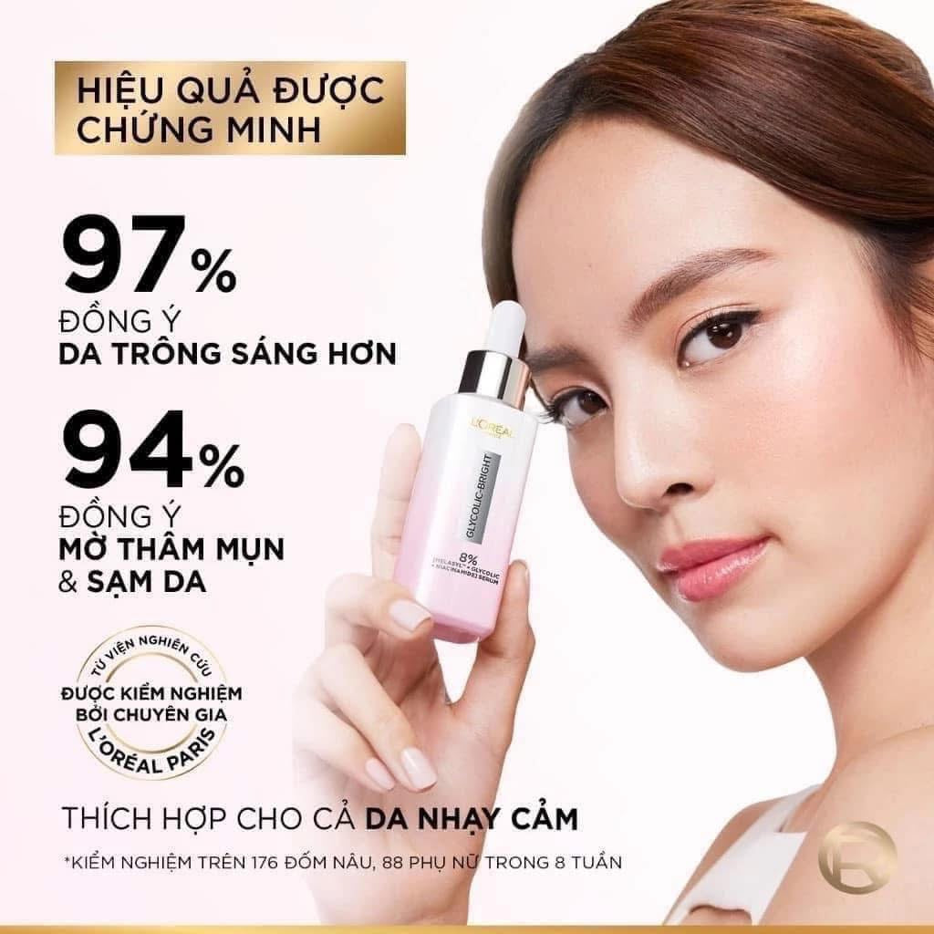 Serum dưỡng sáng da mờ thâm nám L'OREAL Glycolic Bright