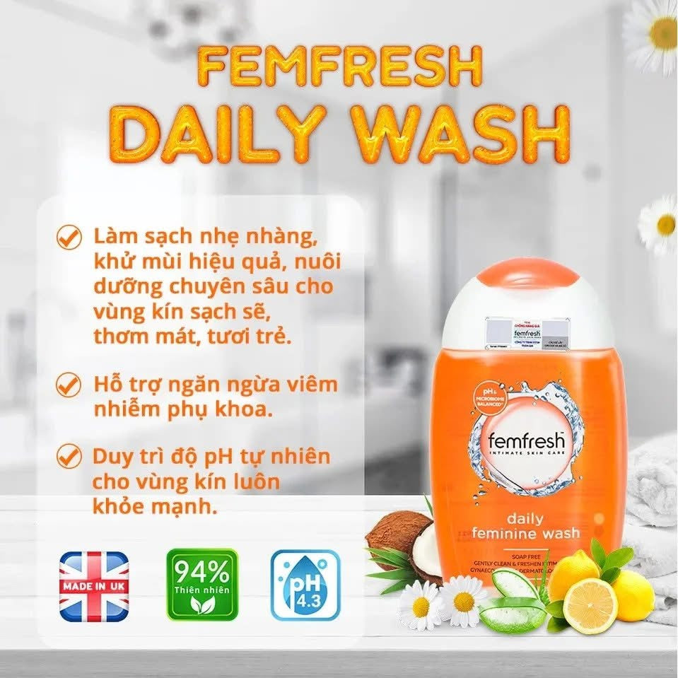 Dung dịch vệ sinh phụ nữ FEMFRESH Daily