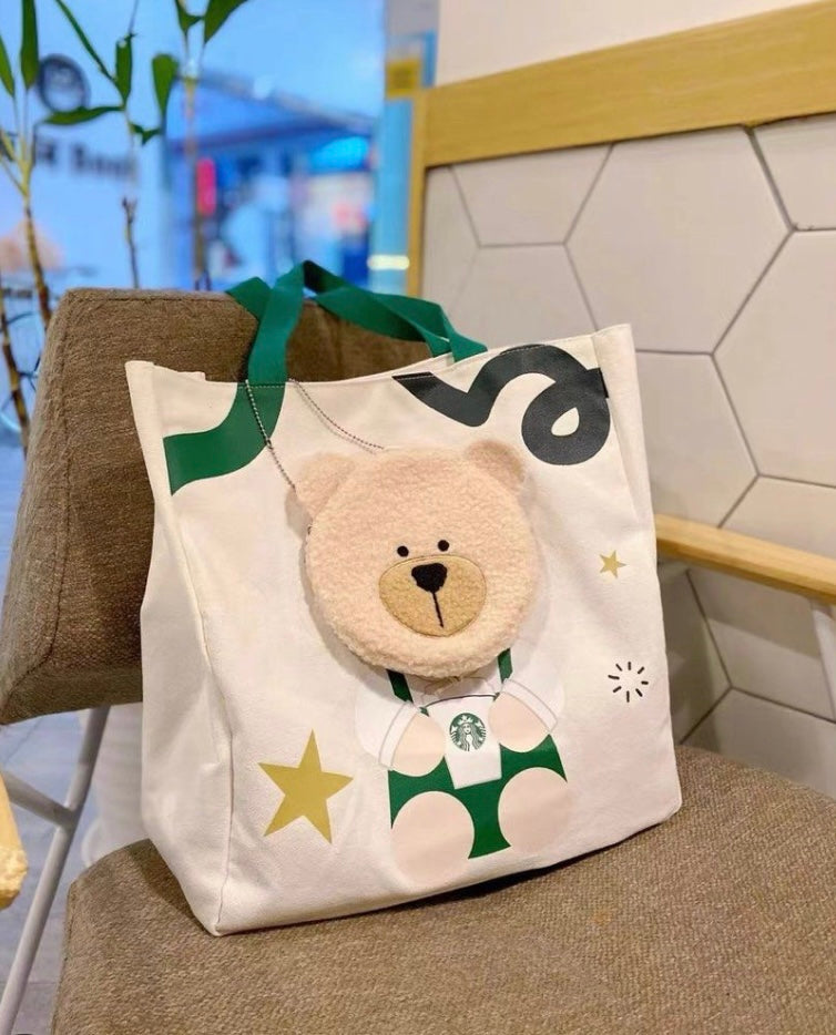 Túi Tote đựng pet Starbuck cute bear