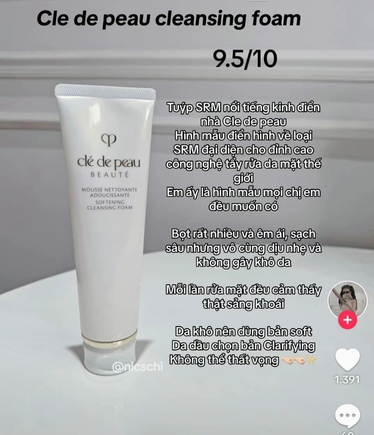 Sữa rửa mặt cao cấp CLE DE PEAU Softening Cleansing Foam 125ml