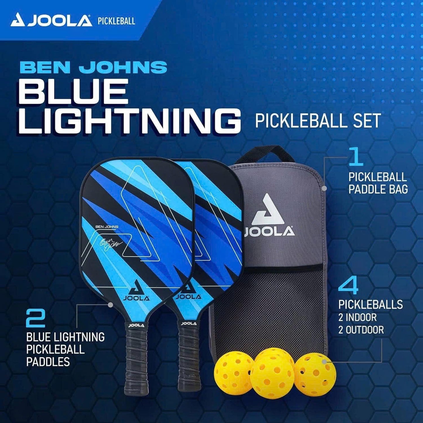 Set 2 vợt JOOLA Pickleball (kèm banh và túi)