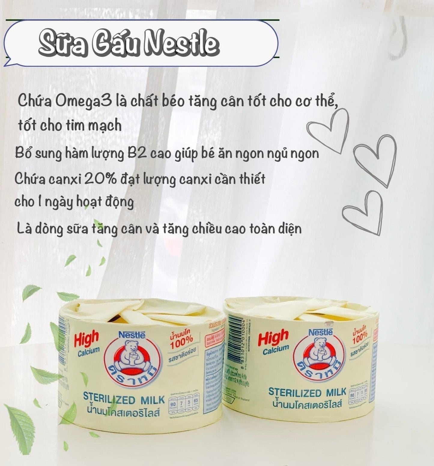 Sữa gấu NESTLE Thái Lan High Calcium 140ml