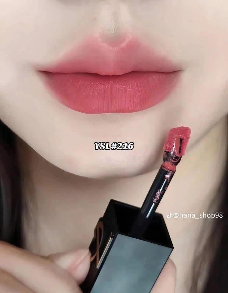 Son kem lì YSL Inks Blur Cream #216 Pink Domination (Hồng cam đất)