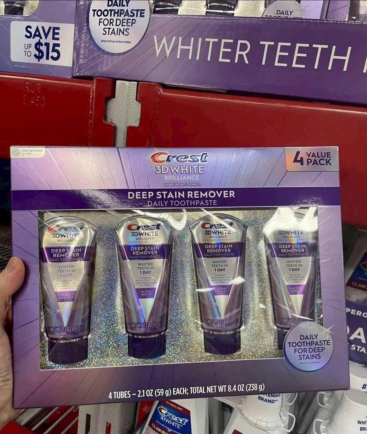Set 4 tuýp đánh răng CREST 3D Deep Stain Remover