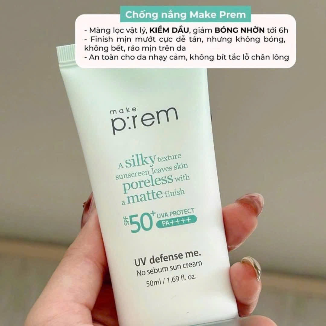 Kem chống nắng MAKE P:REM UV Defense Me No Sebum Sun Cream (set 100ml)