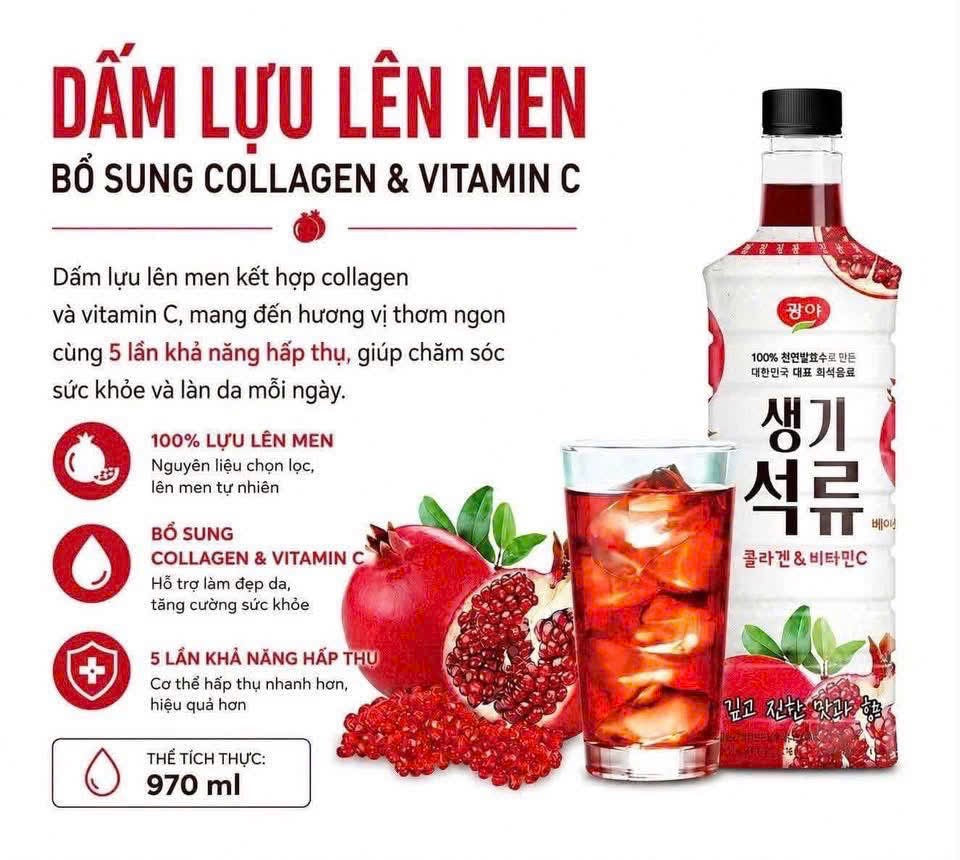 Giấm lựu Kwangya Hàn Quốc 970ml