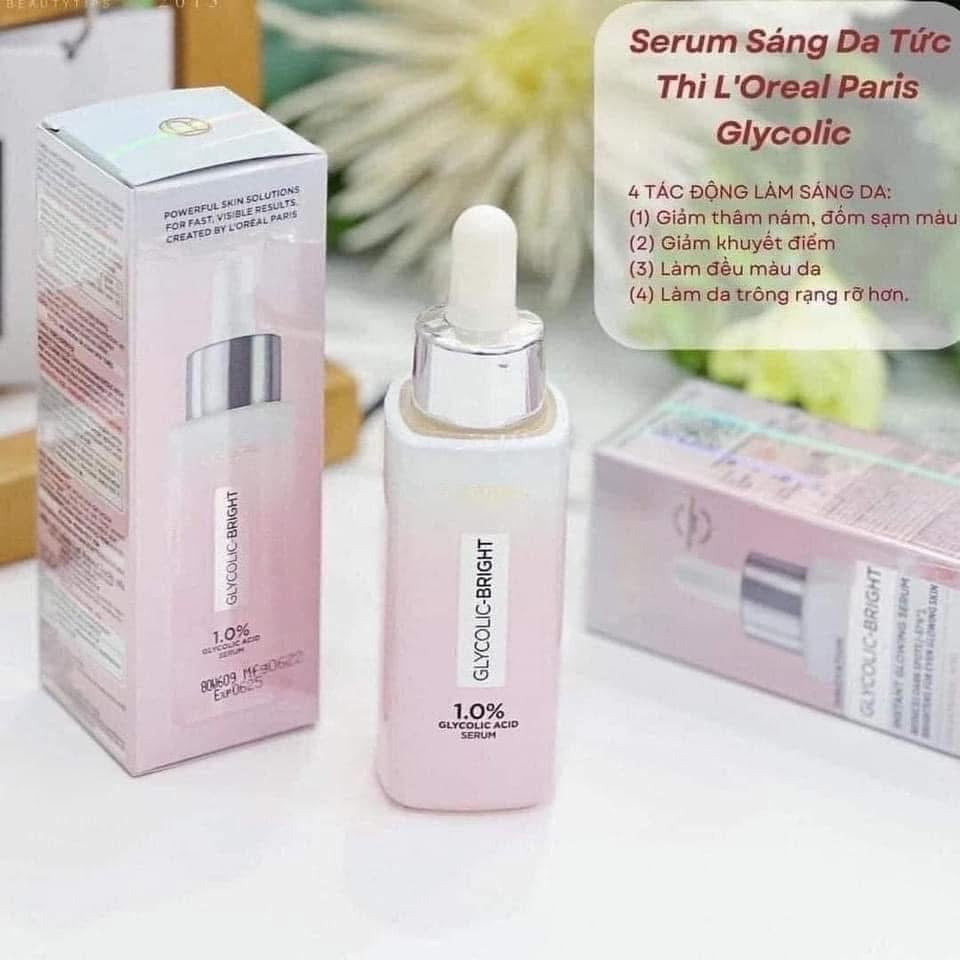 Serum dưỡng sáng da mờ thâm nám L'OREAL Glycolic Bright