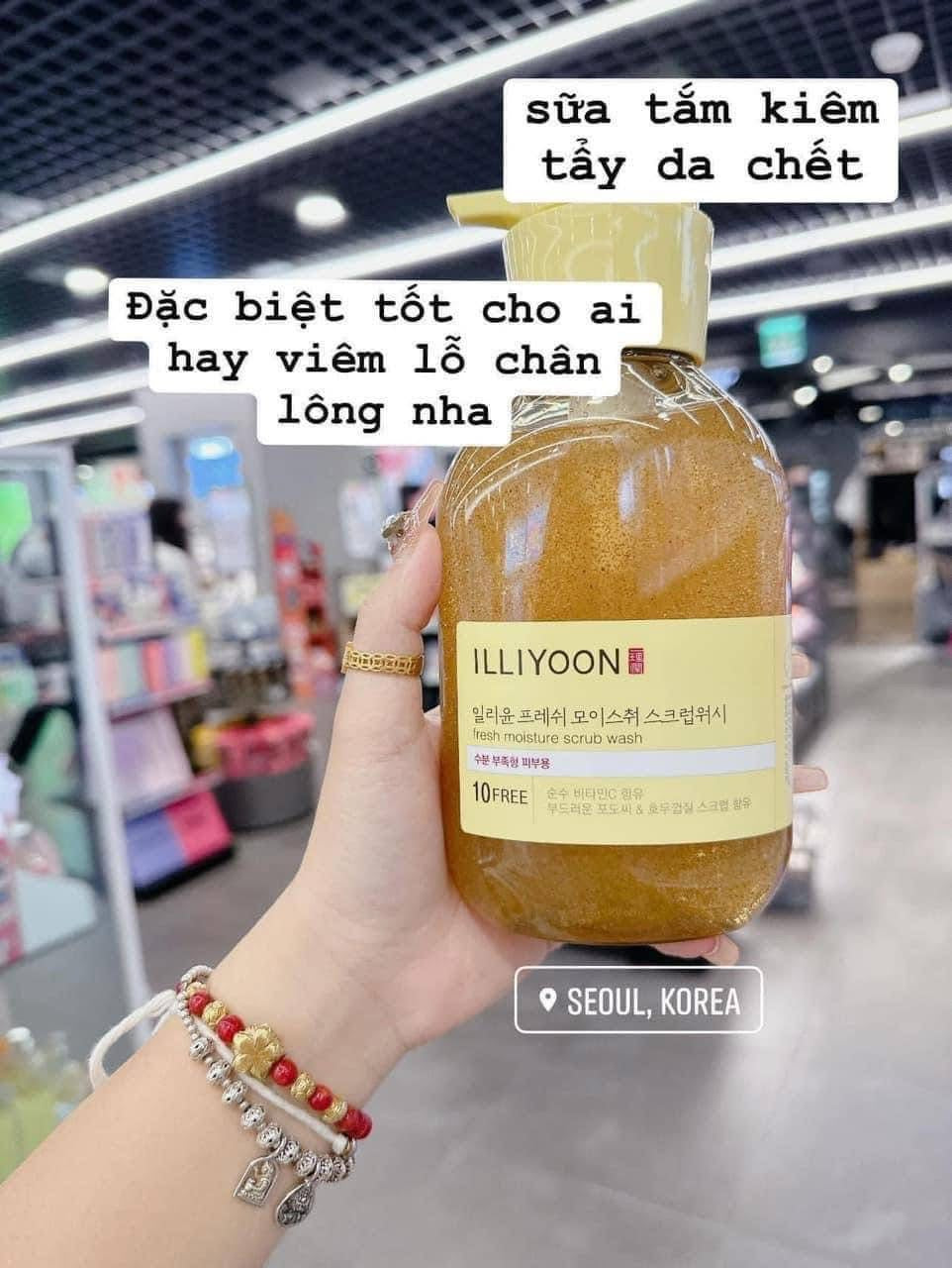 Sữa tắm tẩy da chết sâm chanh ILLIYOON Fresh Moisture Scrub Wash 400ml