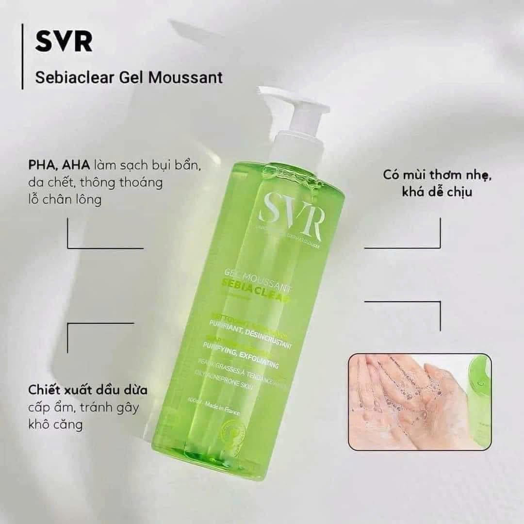 Sữa Rửa Mặt Dạng Gel Không Chứa Xà Phòng Dành Cho Da Dầu SVR Sebiaclea – Tủ Nhà Lam