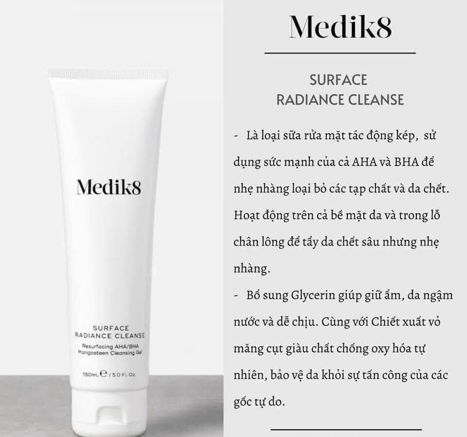 Sữa rửa mặt MEDIK8 Surface Radiance Cleanser