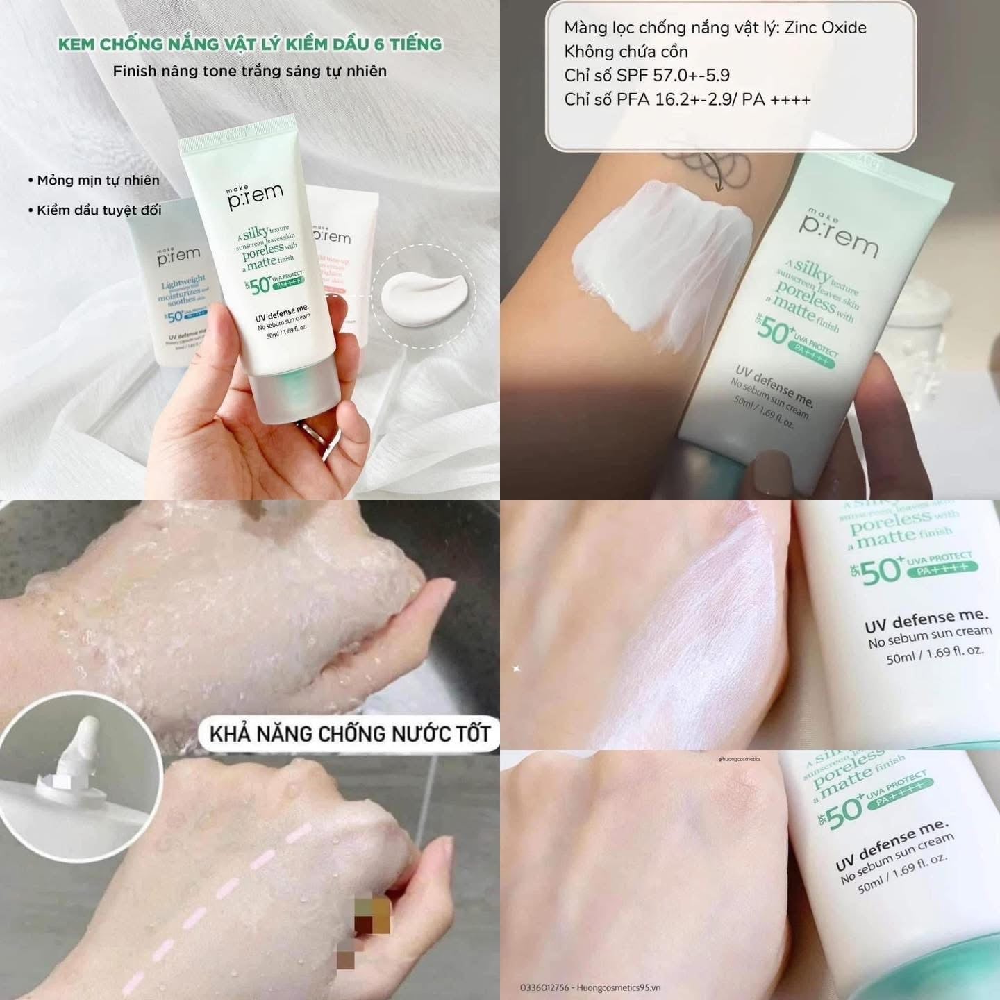 Kem chống nắng MAKE P:REM xanh lá SPF50+/PA++++ 40ml