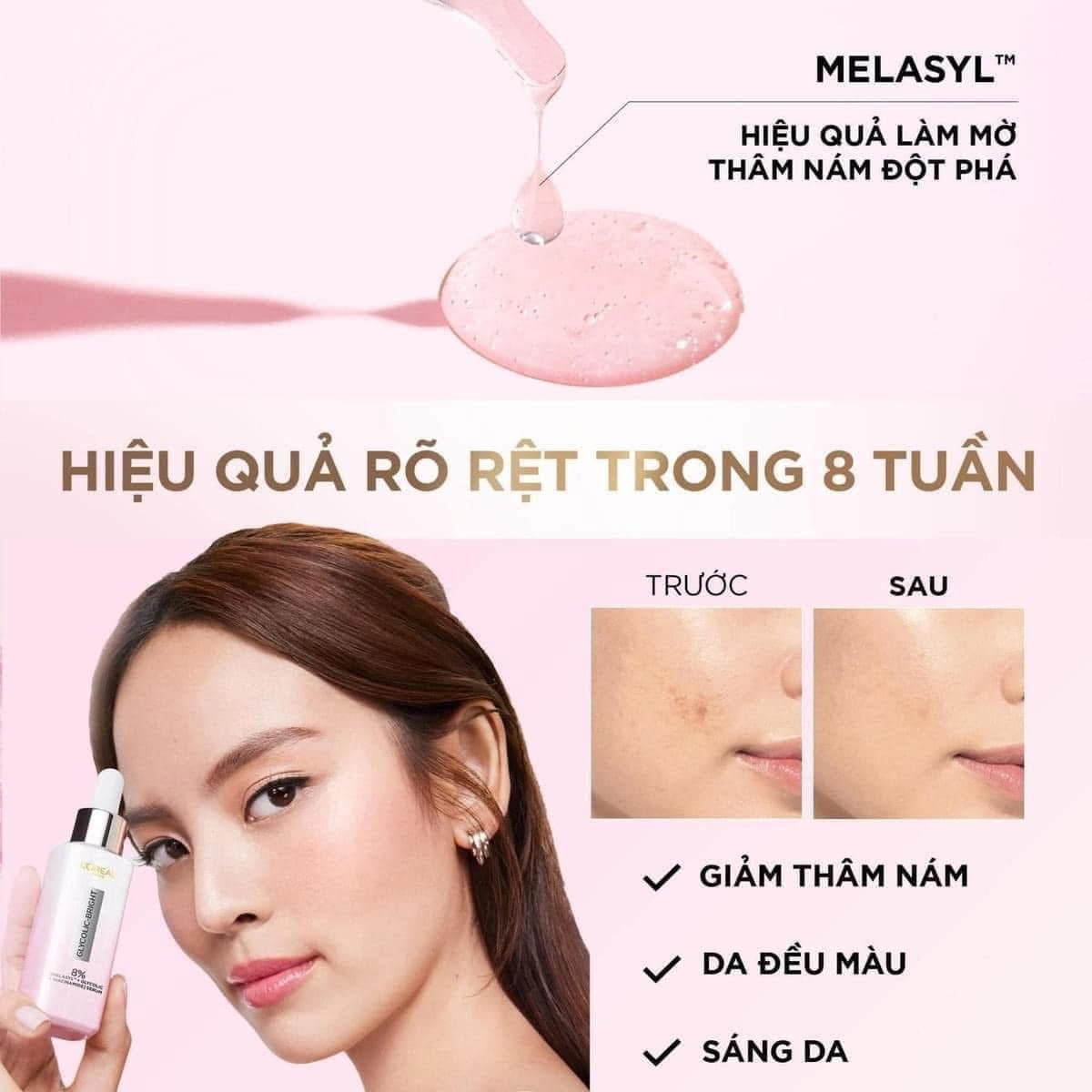 Serum dưỡng sáng da mờ thâm nám L'OREAL Glycolic Bright