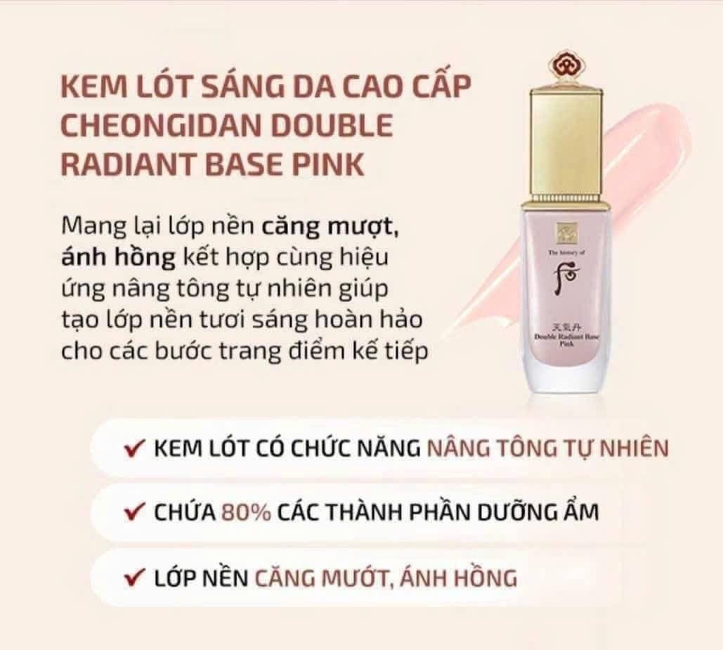 Kem lót WHOO Double Radiant Base Pink mini 8ml