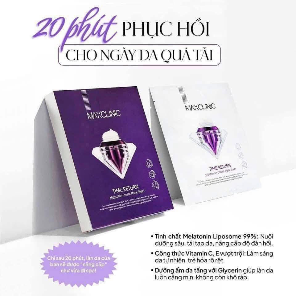 Mặt nạ MAXCLINIC Time Return Melatonin Cream Mask Sheet