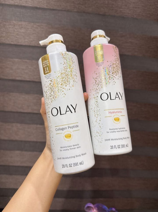 Sữa tắm dưỡng ẩm 24H ngăn ngừa lão hoá, trắng da OLAY Mỹ 591ml