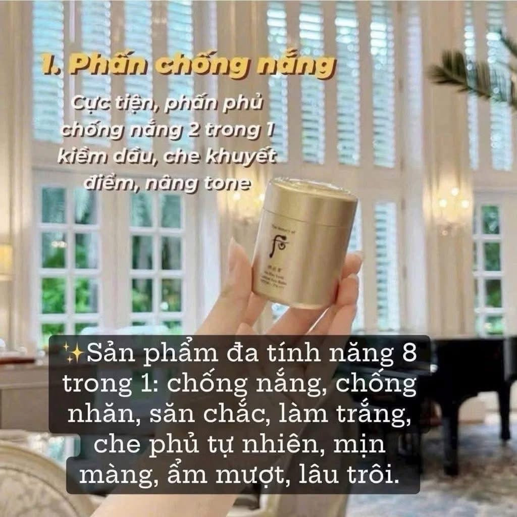 Set Phấn chống nắng WHOO Cushion Sun Balm tặng dầu tẩy trang