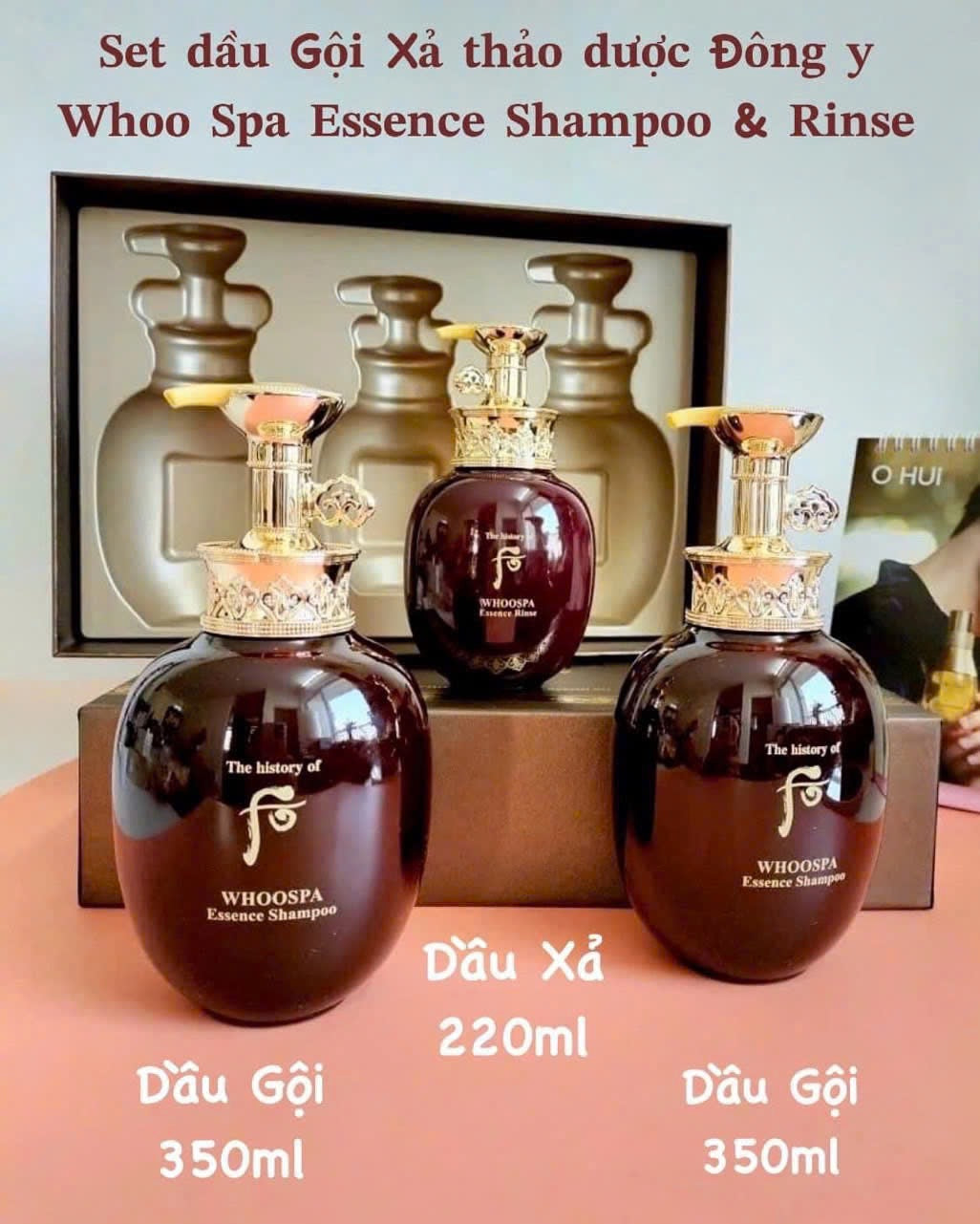 Set dầu gội xả cao cấp WHOO Spa Essence Shampoo & Rinse