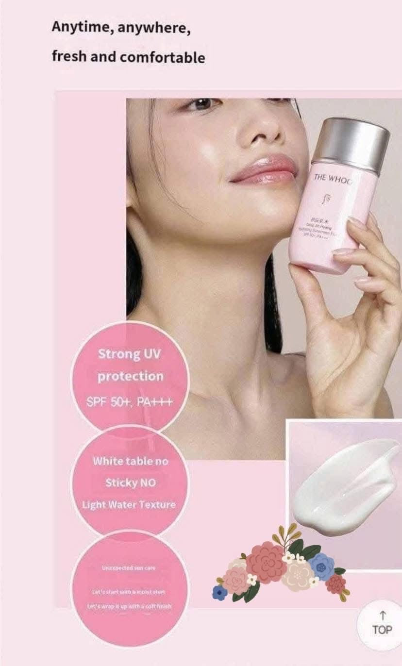 Kem chống nắng THE WHOO Gong Jin Hyang Hydrating Sunscreen Fluid 120ml