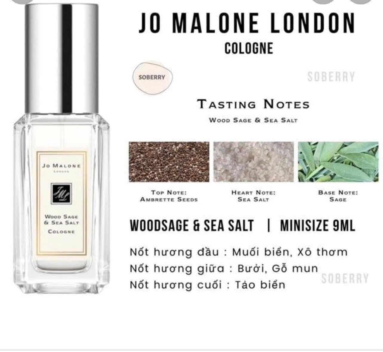 Nước hoa JO MALONE Wood Sage & Sea Salt Cologne (mini 9ml)