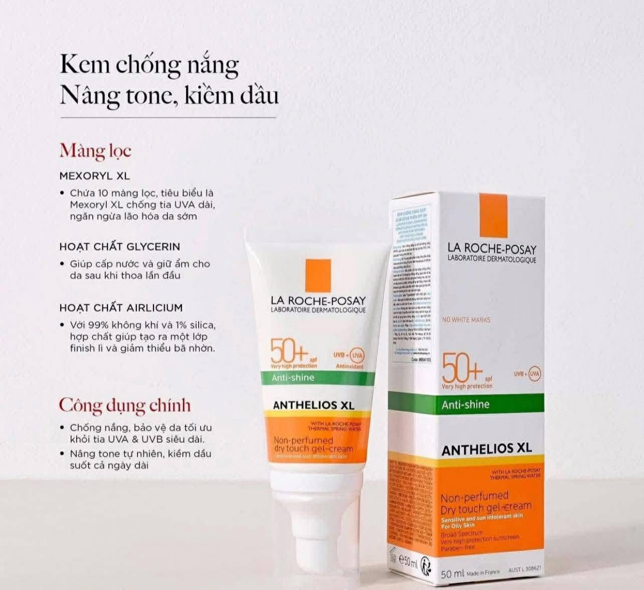 Kem chống nắng LA ROCHE-POSAY Anthelios Anti-Shine SPF50+ 50ml