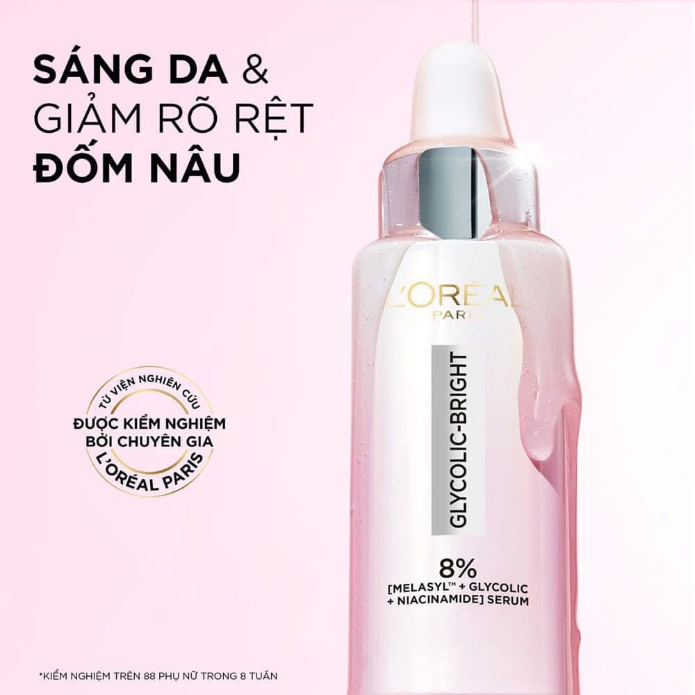 Serum dưỡng sáng da mờ thâm nám L'OREAL Glycolic Bright