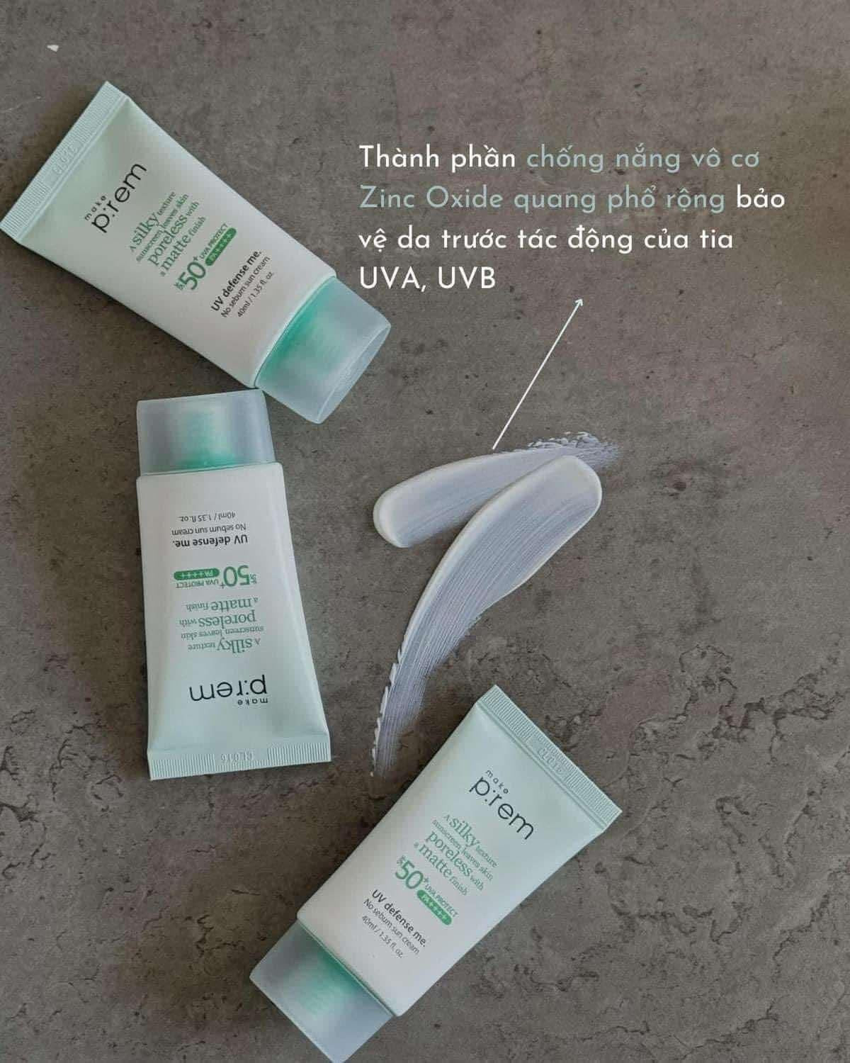 Kem chống nắng MAKE P:REM UV Defense Me No Sebum Sun Cream (set 100ml)