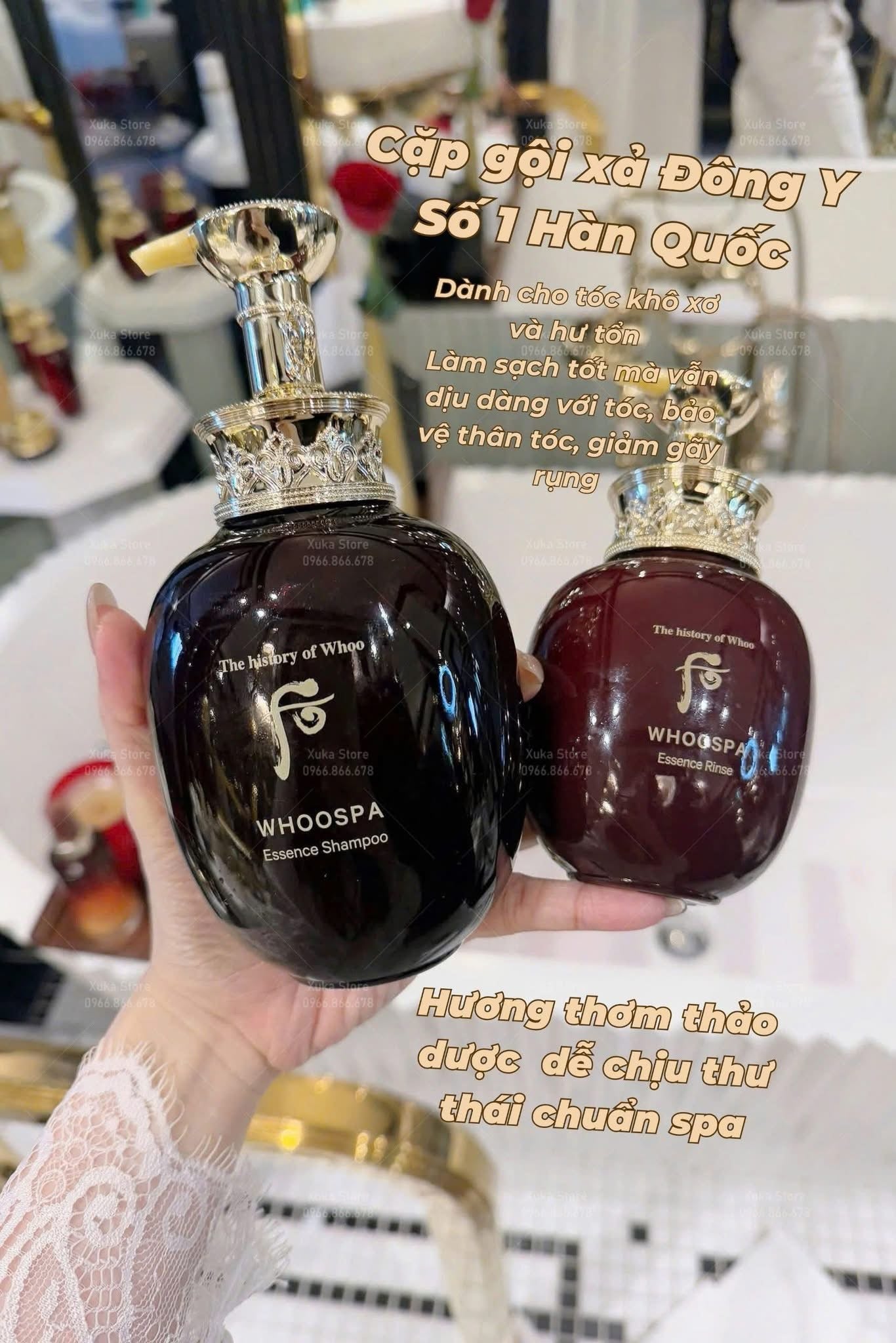Set dầu gội xả cao cấp WHOO Spa Essence Shampoo & Rinse