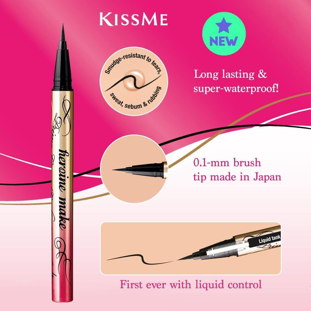 Bút kẻ mắt nước KISSME HEROINE Make Smooth Liquid Deep Black màu đen