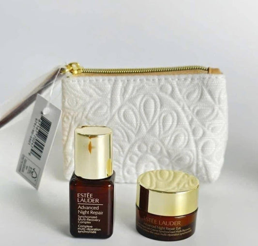 Set Gift ESTEE LAUDER 2 món serum và kem mắt mini kèm túi có móc khoá