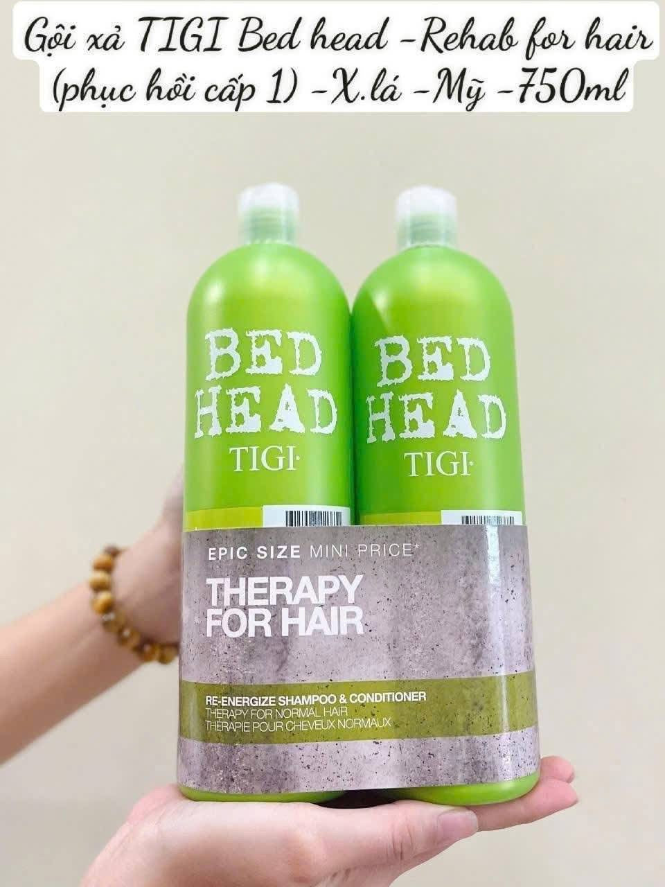 Cặp gội xả TIGI xanh lá Bed Head dưỡng ẩm sâu 750mlx2