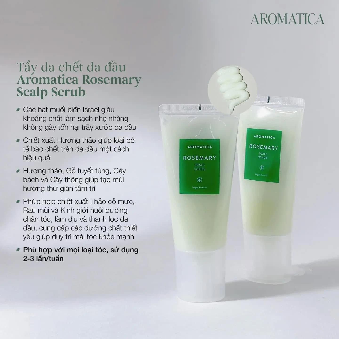 Tẩy da chết cho da đầu AROMATICA ROSEMARY Scalp Scrub 165g