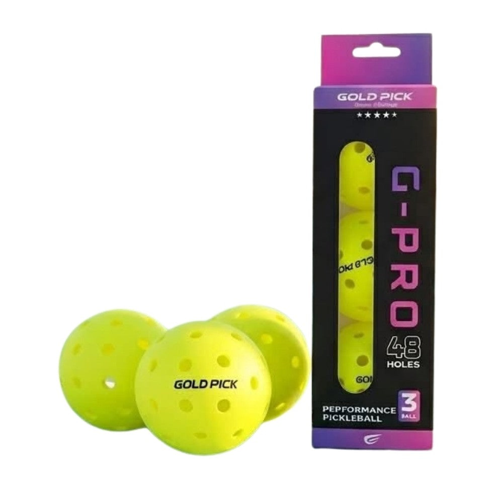 Bóng pickleball GOLD PICK G-PRO 48 lỗ (hộp 3 quả)