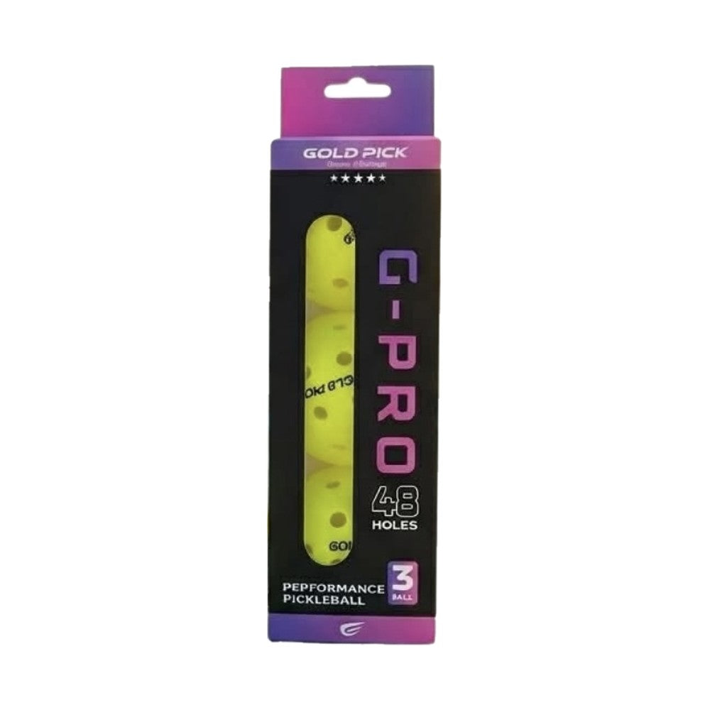 Bóng pickleball GOLD PICK G-PRO 48 lỗ (hộp 3 quả)