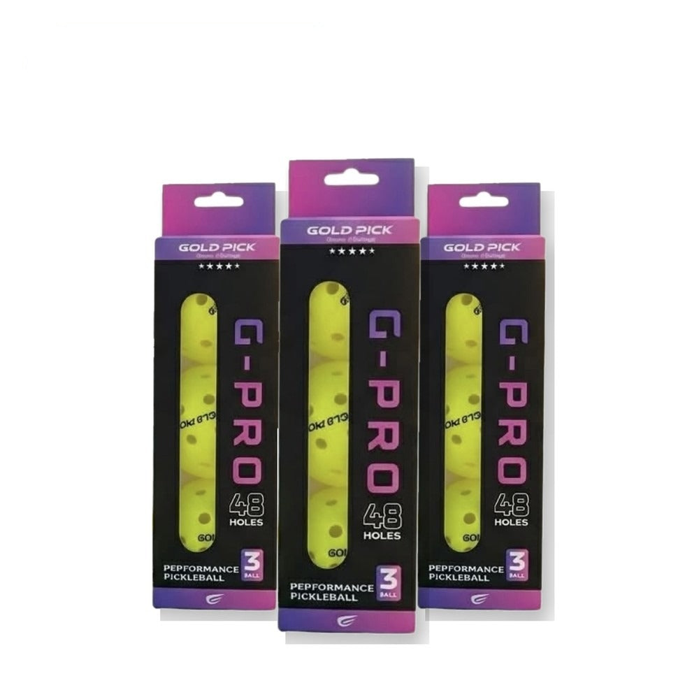 Bóng pickleball GOLD PICK G-PRO 48 lỗ (hộp 3 quả)