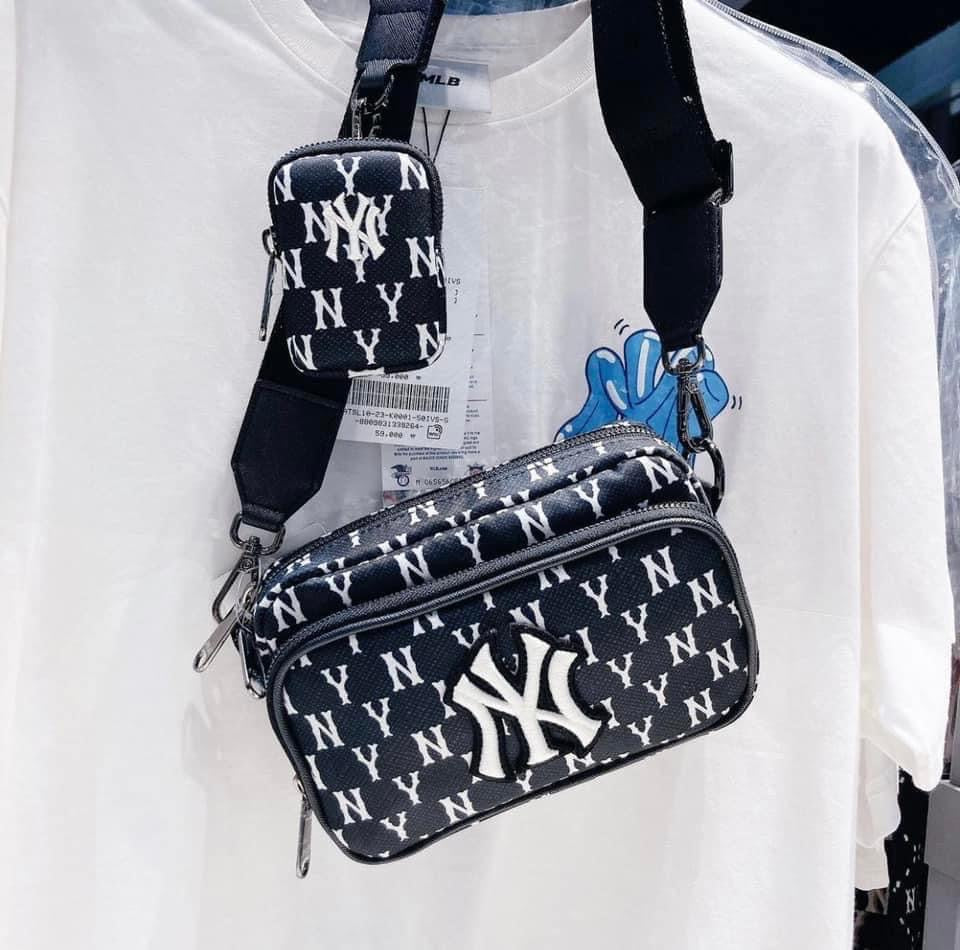 Túi MLB Diamond Monogram Jacquard Tote Bag New York Yankees Beige