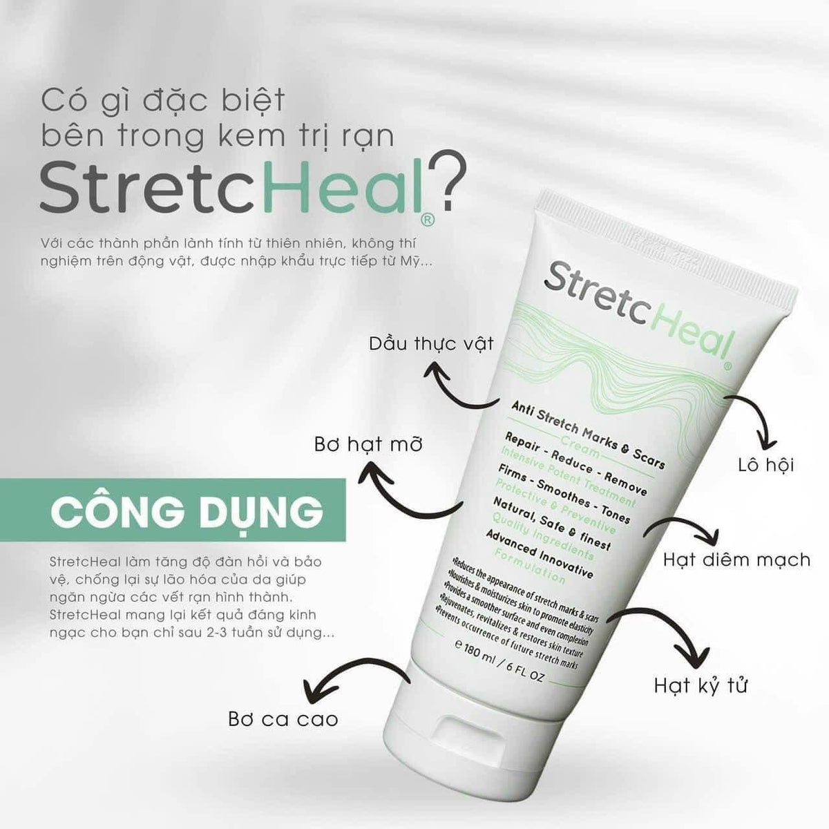 Kem rạn da số 1 của Mỹ STRETCHEAL 180ml
