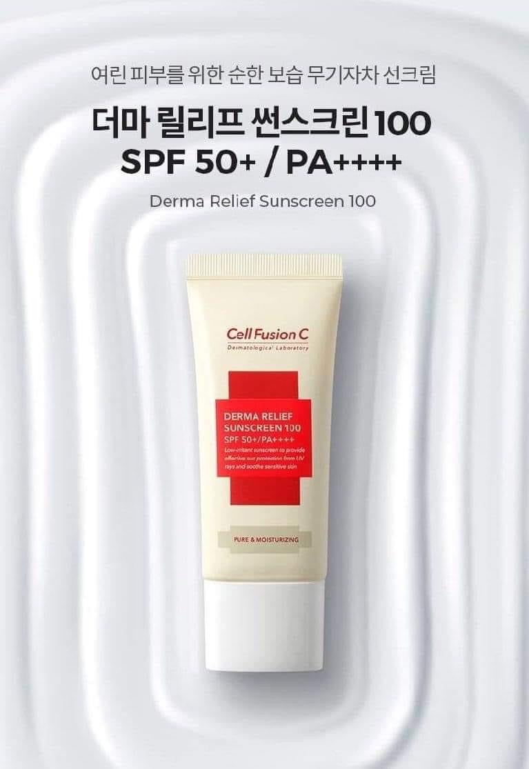 Kem chống nắng cho da nhạy cảm CELL FUSION C Derma Relief Sunscreen 100 SPF50+/PA++++ 50ml