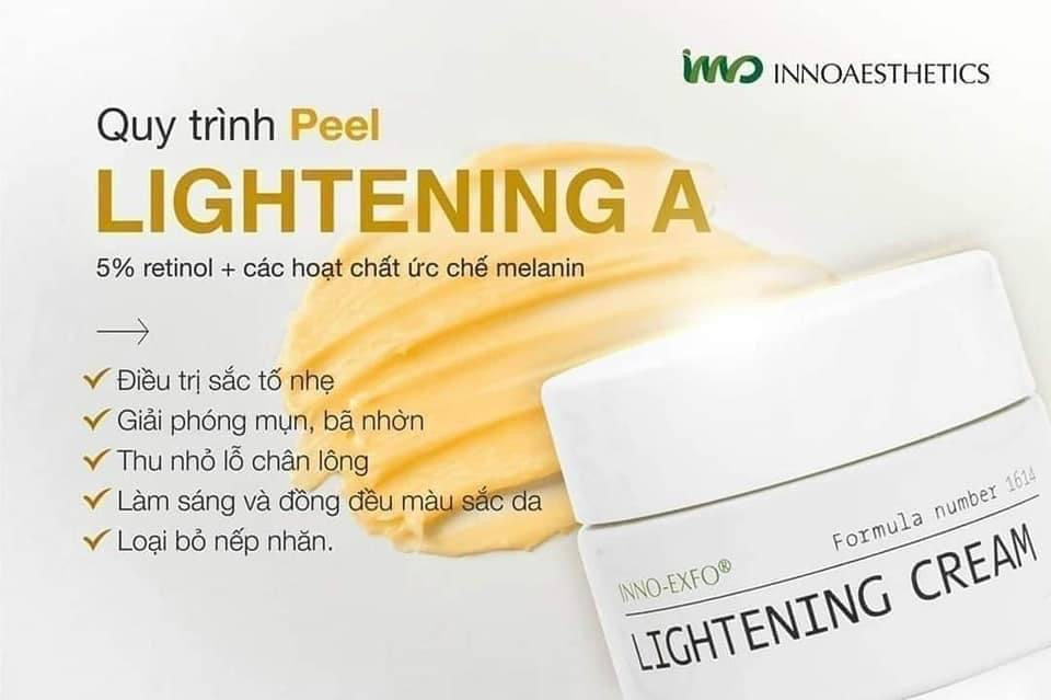 Kem Peel tái tạo đều màu da, giảm mụn VITAMIN A 5% INNOAESTHETICS Inno Exfo Lightening 15g