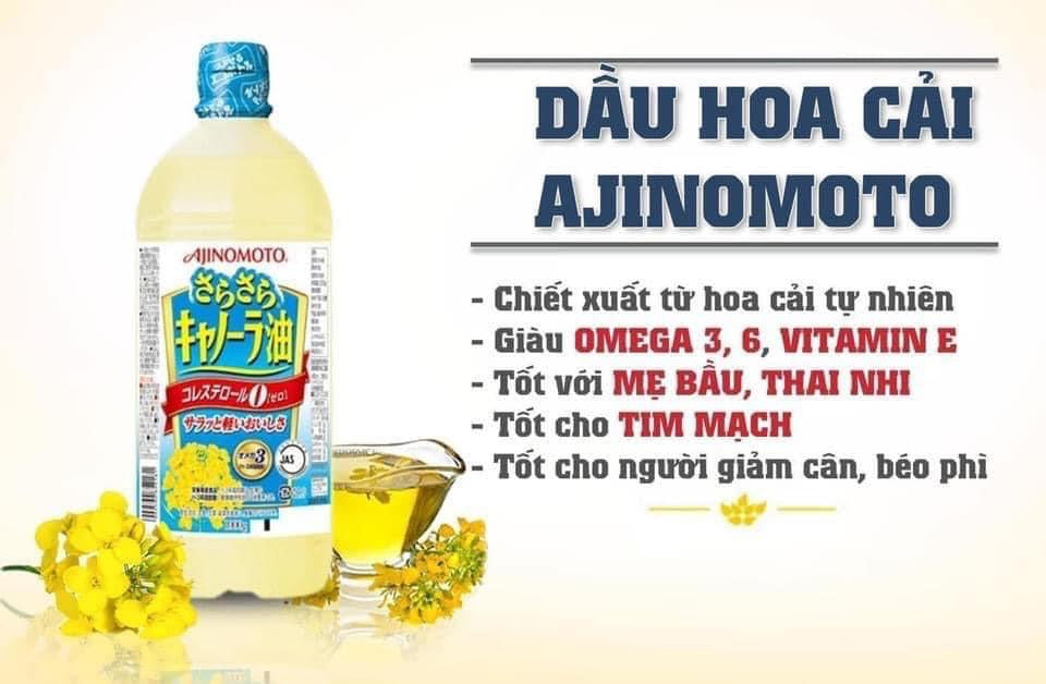Dầu ăn hoa cải AJINOMOTO Nhật Bản 1000gr – Tủ Nhà Lam
