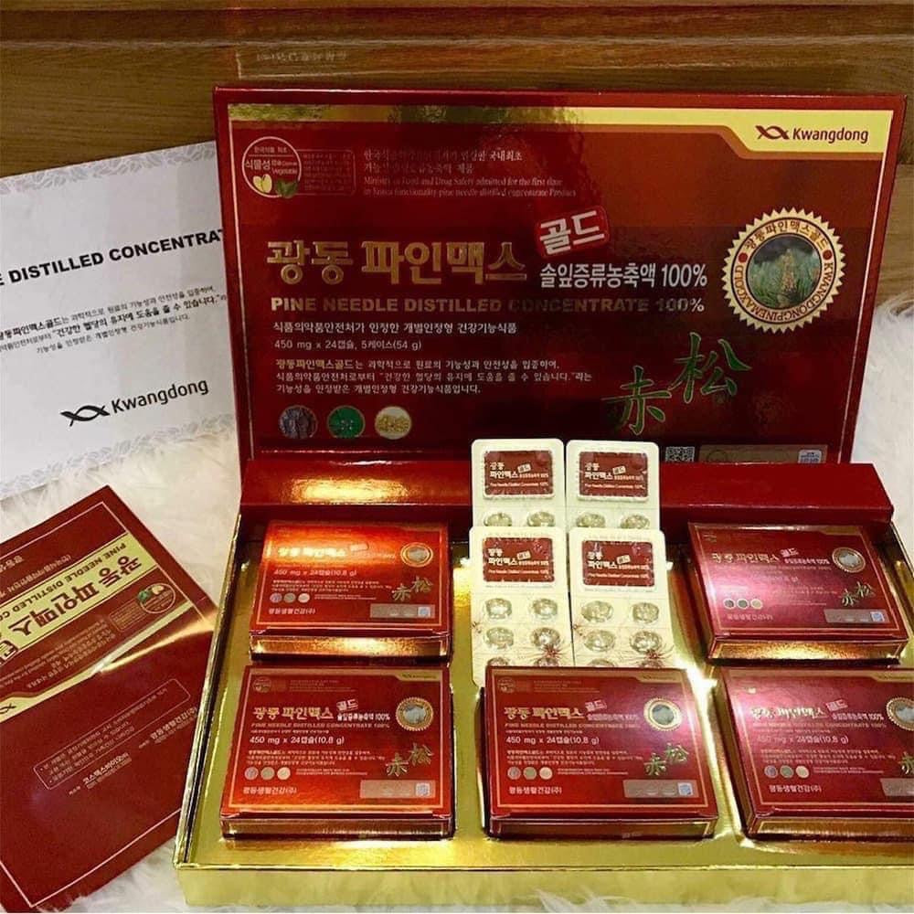 Viên uống Tinh dầu thông đỏ KWANGDONG Hàn Quốc hộp 120 viên