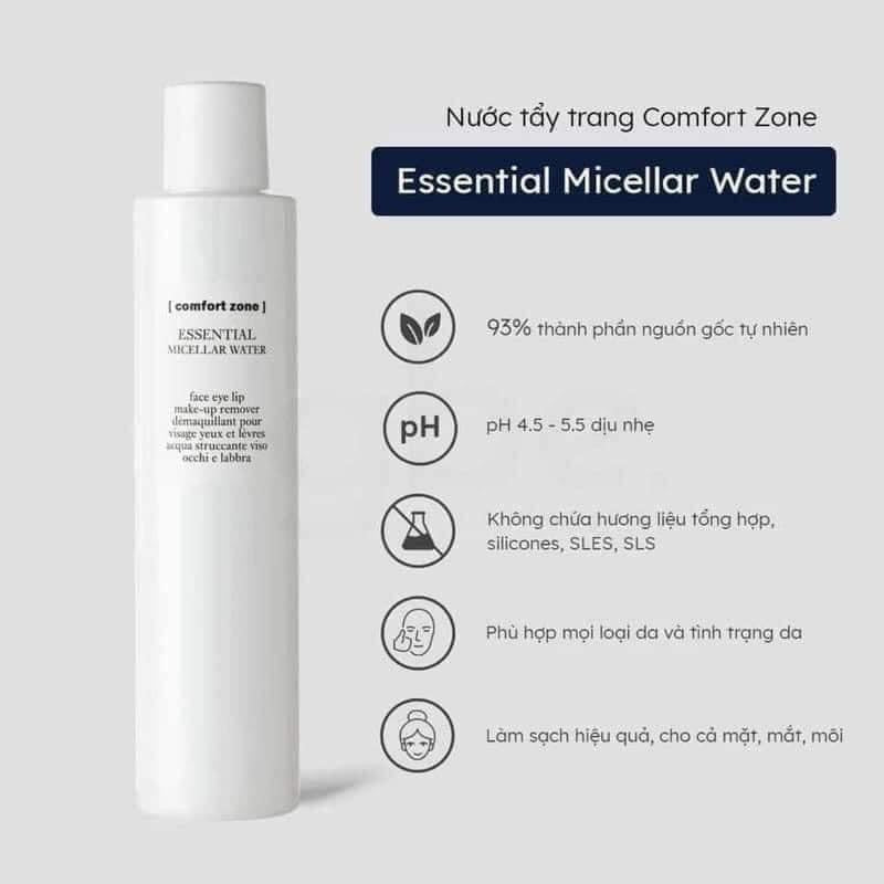 Nước tẩy trang COMFORT ZONE Essential Micellar Water 200ml – Tủ Nhà Lam