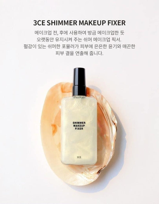 Xịt khoáng khoá nền trang điểm 3CE Make Up Shimmer Fixer Mist 80ml