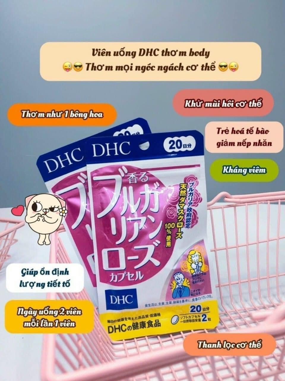 Viên uống hoa hồng thơm cơ thể DHC gói 40 viên