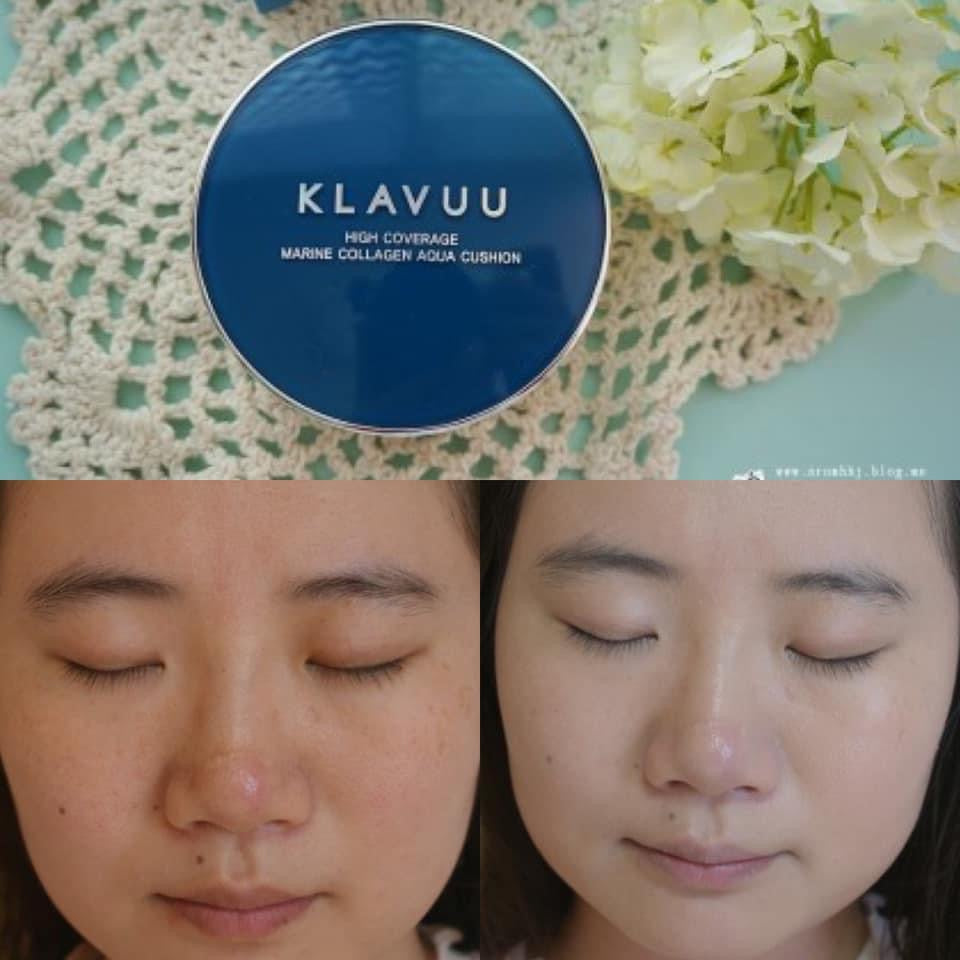 Phấn nước ngọc trai KLAVUU High Coverage Marine Collagen Aqua Cushion